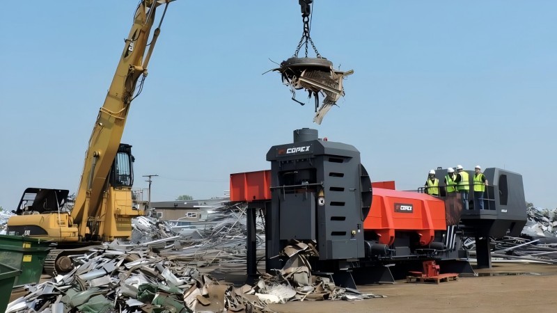 Scrap Recycling Machinery in Medium-Sized Scrap Yard