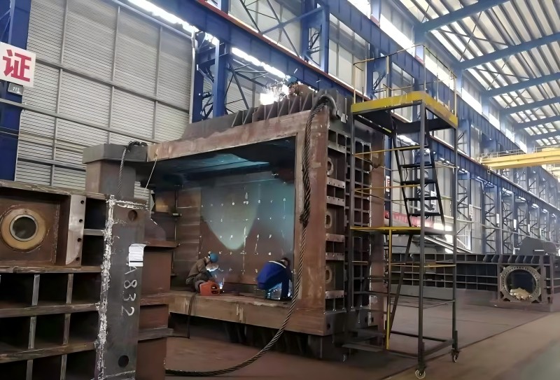 Industrial Welding in Heavy Machinery Workshop